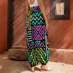 Neon Native Aztec Pattern Print Harem Pants