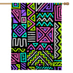 Neon Native Aztec Pattern Print House Flag