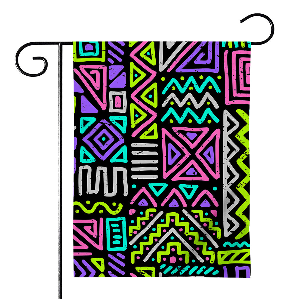 Neon Native Aztec Pattern Print House Flag