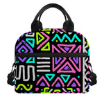 Neon Native Aztec Pattern Print Insulated Lunch Bag