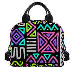Neon Native Aztec Pattern Print Insulated Lunch Bag