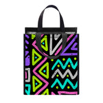 Neon Native Aztec Pattern Print Insulated Lunch Tote