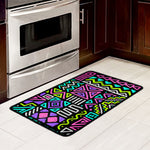 Neon Native Aztec Pattern Print Kitchen Mat