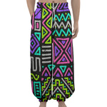 Neon Native Aztec Pattern Print Lantern Pants