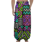 Neon Native Aztec Pattern Print Lantern Pants