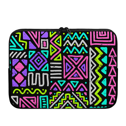 Neon Native Aztec Pattern Print Laptop Sleeve