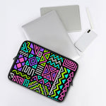 Neon Native Aztec Pattern Print Laptop Sleeve