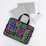 Neon Native Aztec Pattern Print Laptop Sleeve With Handle