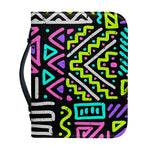 Neon Native Aztec Pattern Print Leather Bible Cover