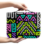 Neon Native Aztec Pattern Print Leather Bible Cover