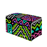 Neon Native Aztec Pattern Print Leather Tissue Box Cover