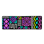 Neon Native Aztec Pattern Print Long Kitchen Mat