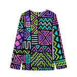 Neon Native Aztec Pattern Print Long Sleeve Short Coat