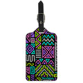 Neon Native Aztec Pattern Print Luggage Tag
