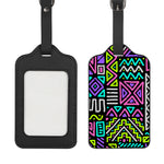Neon Native Aztec Pattern Print Luggage Tag