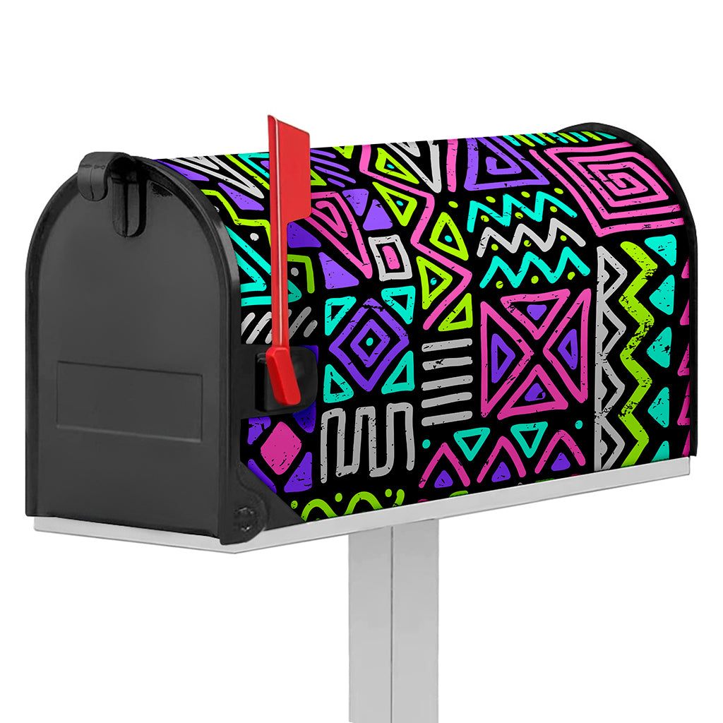 Neon Native Aztec Pattern Print Mailbox Cover