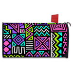 Neon Native Aztec Pattern Print Mailbox Cover