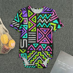 Neon Native Aztec Pattern Print Men's Bodysuit
