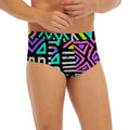 Neon Native Aztec Pattern Print Men's Briefs