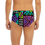 Neon Native Aztec Pattern Print Men's Briefs
