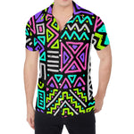 Neon Native Aztec Pattern Print Men's Shirt