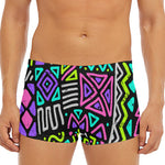 Neon Native Aztec Pattern Print Men's Short Boxer Briefs