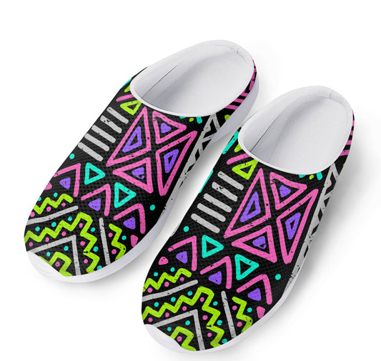 Neon Native Aztec Pattern Print Mesh Casual Shoes