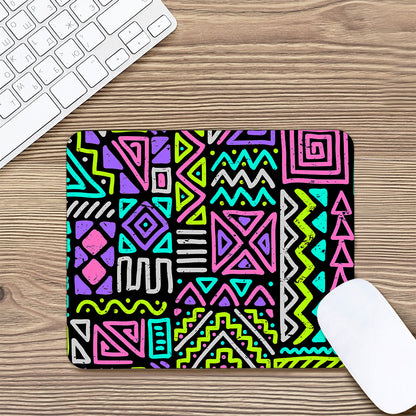 Neon Native Aztec Pattern Print Mouse Pad
