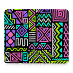 Neon Native Aztec Pattern Print Mouse Pad