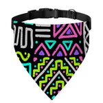 Neon Native Aztec Pattern Print Over The Collar Dog Bandana