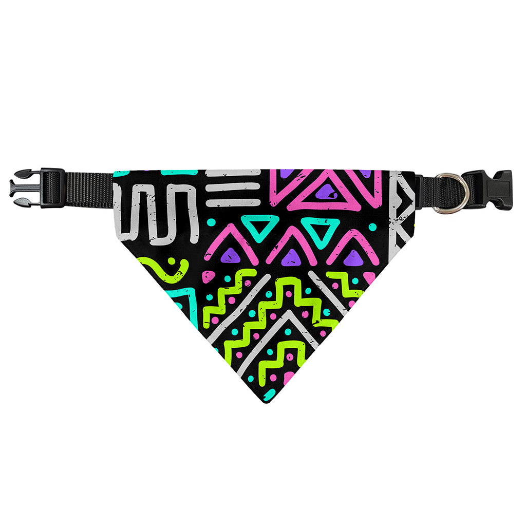 Neon Native Aztec Pattern Print Over The Collar Dog Bandana