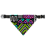 Neon Native Aztec Pattern Print Over The Collar Dog Bandana