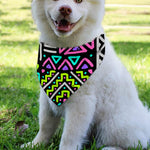 Neon Native Aztec Pattern Print Over The Collar Dog Bandana