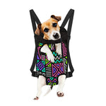 Neon Native Aztec Pattern Print Pet Carrier Backpack