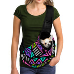 Neon Native Aztec Pattern Print Pet Sling Carrier