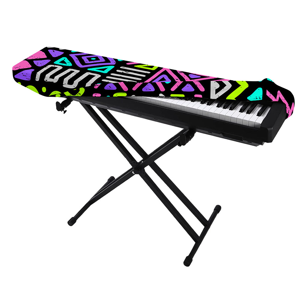 Neon Native Aztec Pattern Print Piano Keyboard Cover