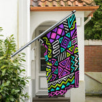 Neon Native Aztec Pattern Print Polyester Flag