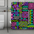 Neon Native Aztec Pattern Print Polyester Shower Curtain