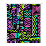 Neon Native Aztec Pattern Print Polyester Shower Curtain