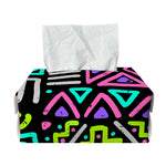 Neon Native Aztec Pattern Print Rectangle Tissue Box Cover