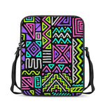 Neon Native Aztec Pattern Print Rectangular Crossbody Bag