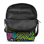 Neon Native Aztec Pattern Print Rectangular Crossbody Bag