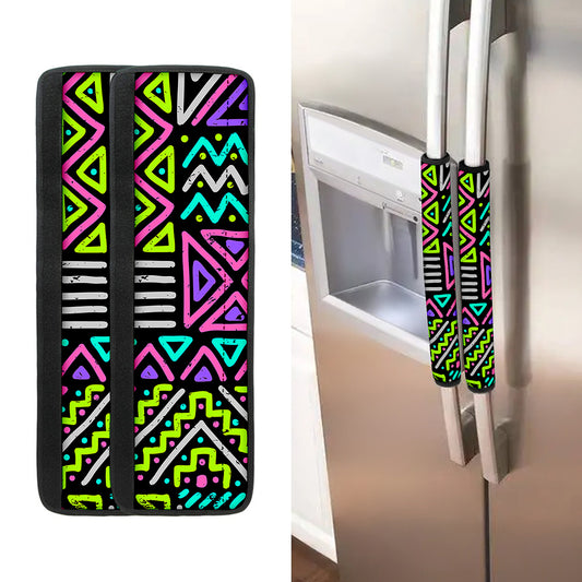 Neon Native Aztec Pattern Print Refrigerator Handle Covers