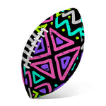 Neon Native Aztec Pattern Print Rugby Ball