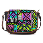 Neon Native Aztec Pattern Print Saddle Bag