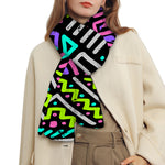 Neon Native Aztec Pattern Print Scarf