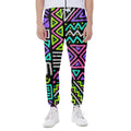 Neon Native Aztec Pattern Print Joggers