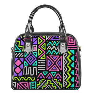 Neon Native Aztec Pattern Print Shoulder Handbag