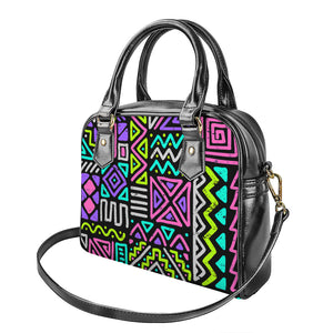 Neon Native Aztec Pattern Print Shoulder Handbag