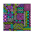 Neon Native Aztec Pattern Print Silk Bandana